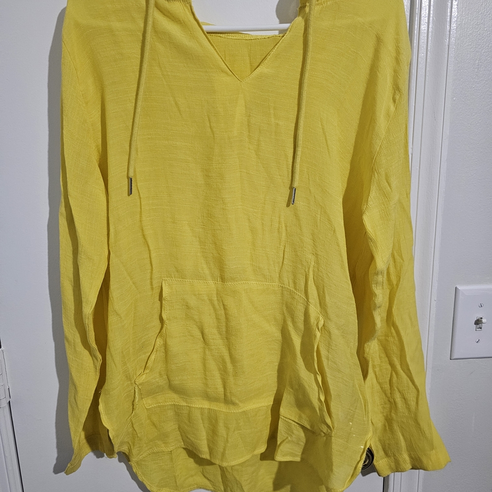 Yellow Bathing Suit Bikini Beach Pool Coverup with Hood